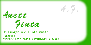 anett finta business card